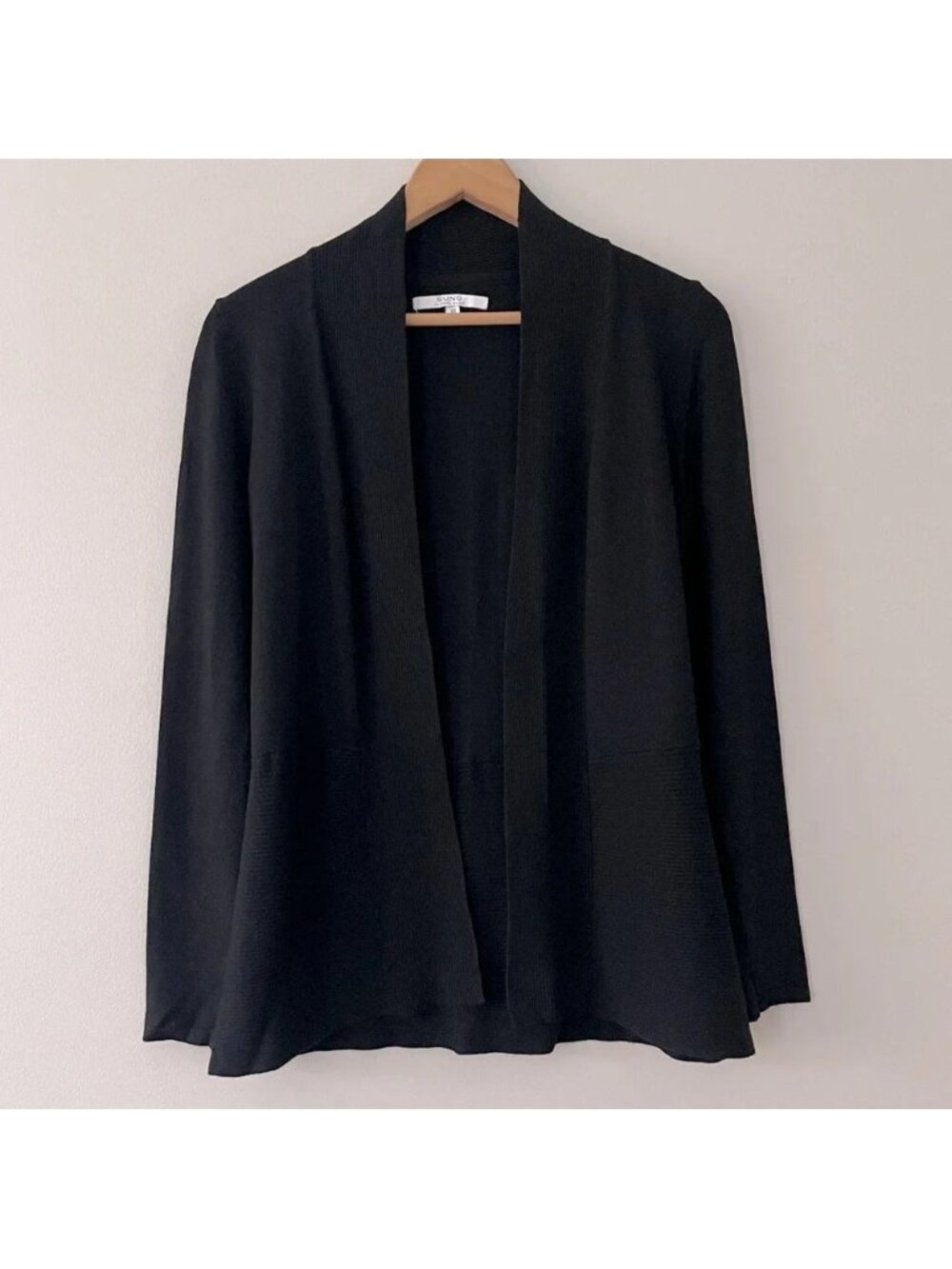 NEW Alfred Sung Black Open Front Cardigan Sweater- XS